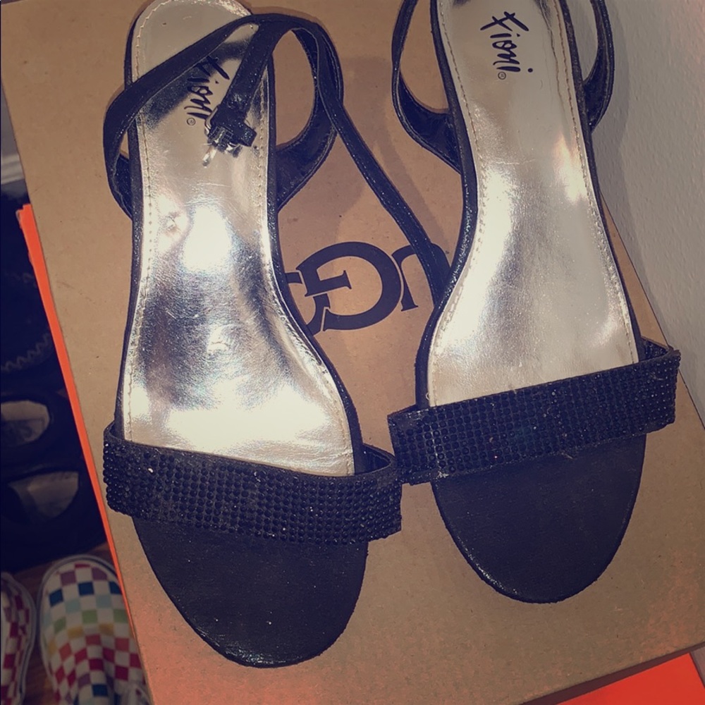 Black sparkle heels